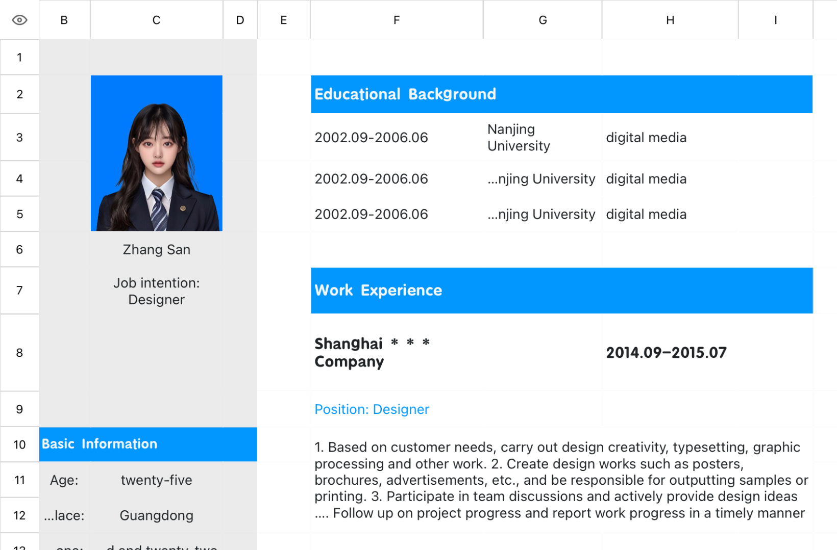 Designer Job Resume 1